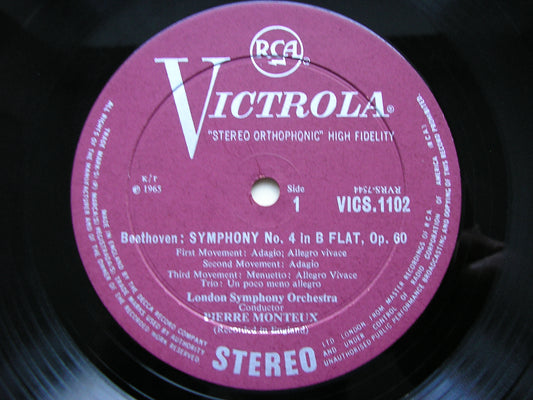 BEETHOVEN: SYMPHONY No. 4 / WAGNER: SIEGRFRIED IDYLL    MONTEUX / LONDON SYMPHONY   VICS 1102
