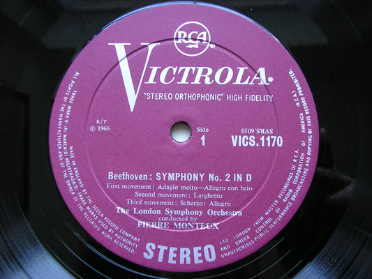BEETHOVEN: SYMPHONY No. 2 / OVERTURES King Stephen / Fidelio     MONTEUX / LONDON SYMPHONY    VICS 1170