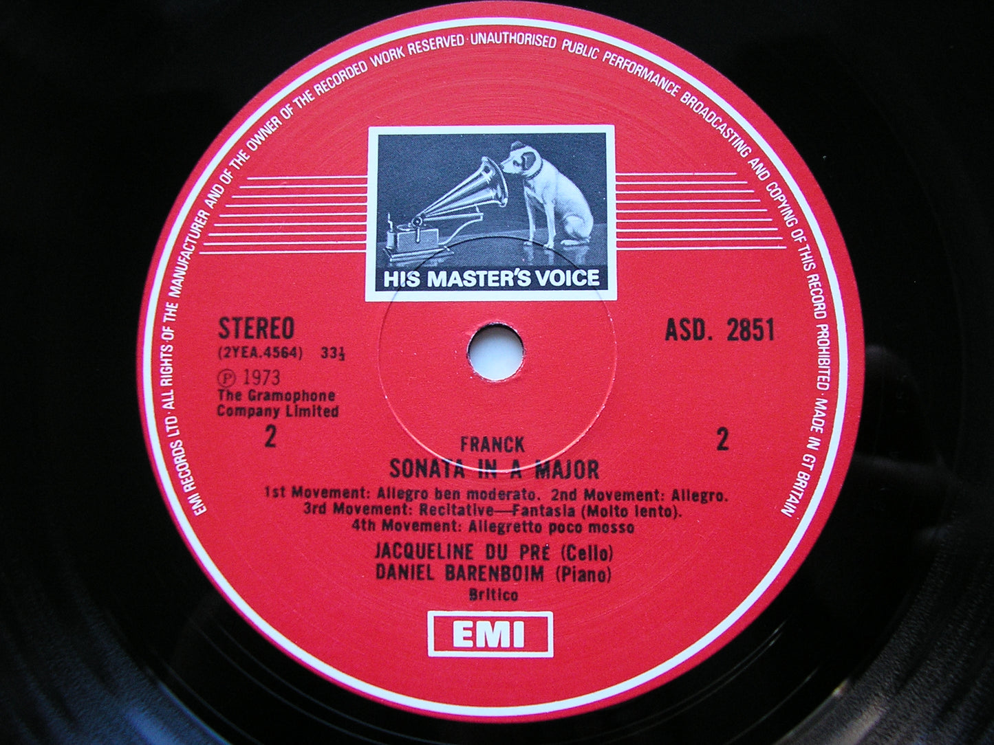 CHOPIN / FRANCK: CELLO SONATAS    DU PRE / BARENBOIM    ASD 2851