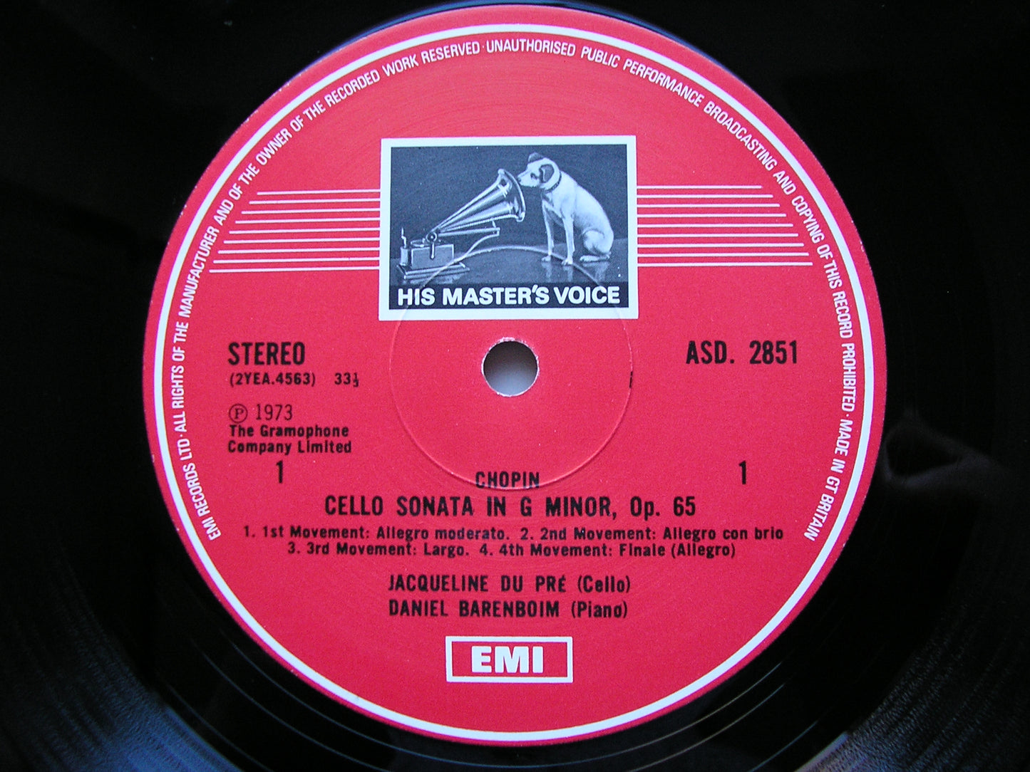 CHOPIN / FRANCK: CELLO SONATAS    DU PRE / BARENBOIM    ASD 2851