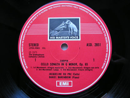 CHOPIN / FRANCK: CELLO SONATAS    DU PRE / BARENBOIM    ASD 2851