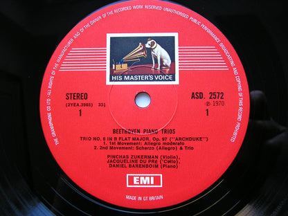 BEETHOVEN: PIANO TRIO No. 7 'Archduke'   BARENBOIM / DU PRE / ZUKERMAN    ASD 2572