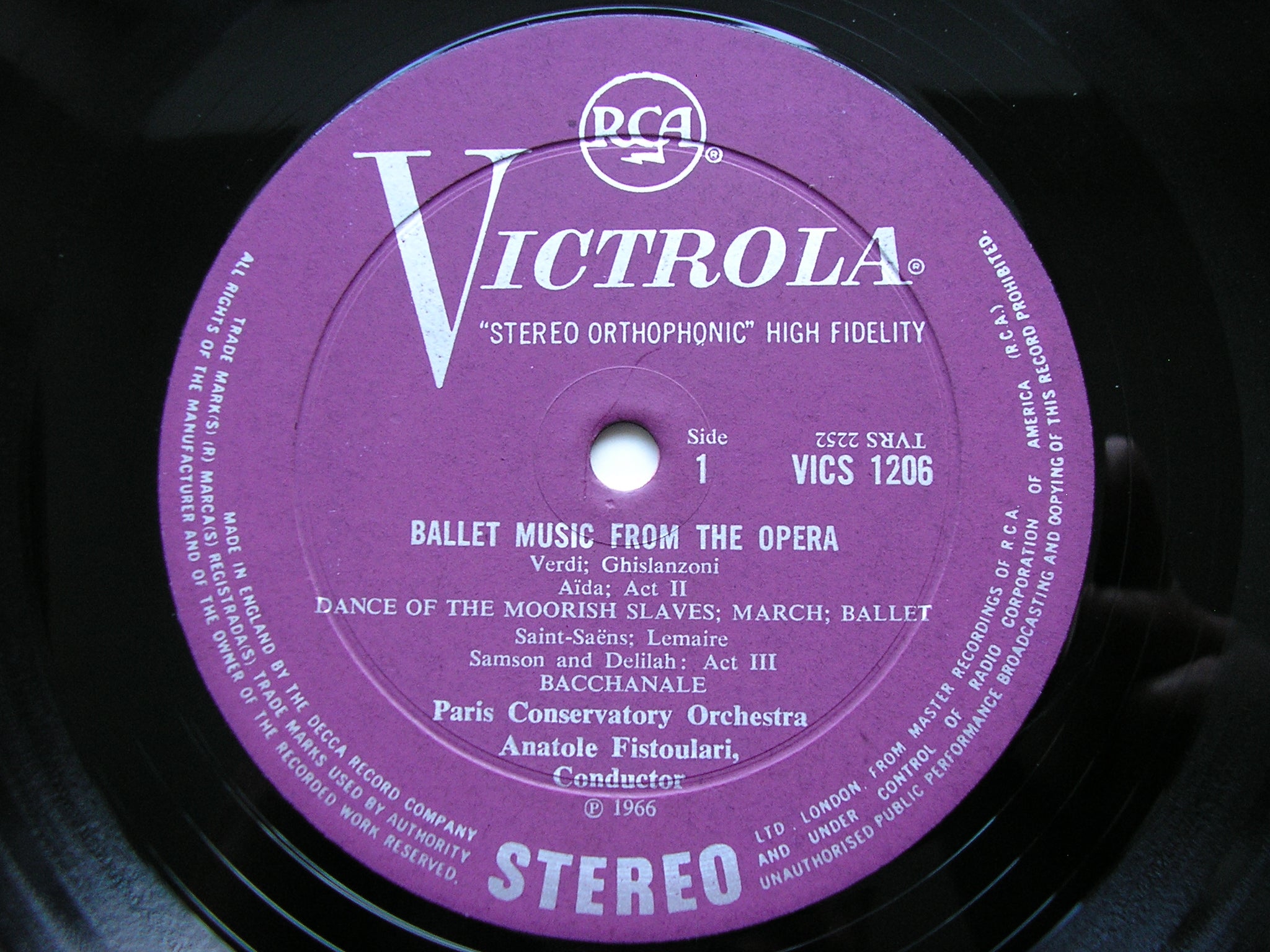 TAS List 英RCA VICS1108　ビゼー 組曲「カルメン」　ギブソン RCA Victrola (VICS) – Kingsway Hall Classical Records