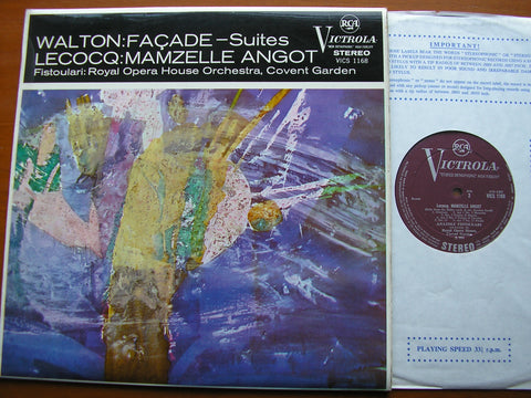 WALTON: FACADE Suites / LECOCQ: MAMZELLE ANGOT    FISTOULARI / OROHCG   VICS 1168