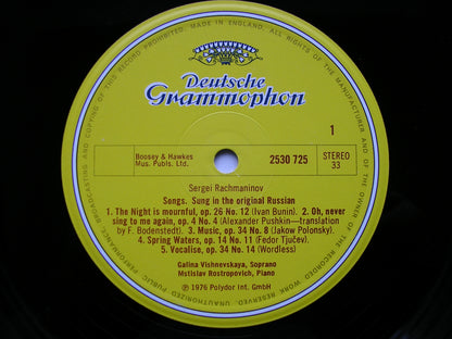 VISHNEVSKAYA SINGS RACHMANINOV & GLINKA SONGS    VISHNEVSKAYA / ROSTROPOVICH   2530 725
