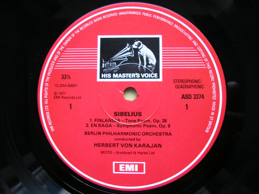 SIBELIUS: ORCHESTRAL WORKS     KARAJAN / BERLIN PHILHARMONIC    ASD 3374