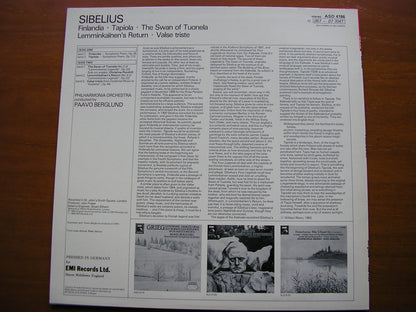 SIBELIUS: ORCHESTRAL WORKS    BERGLUND / PHILHARMONIA ORCHESTRA   ASD 4186