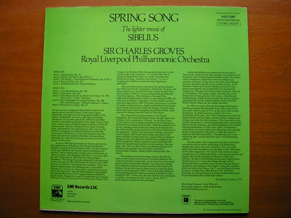 SIBELIUS: SPRING SONG   GROVES / ROYAL LIVERPOOL PHILHARMONIC   ASD 3287