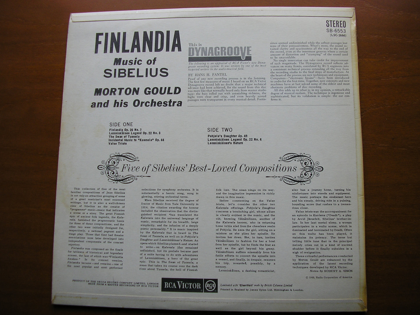 SIBELIUS: ORCHESTRAL WORKS    GOULD / MORTON GOULD ORCHESTRA   SB 6553