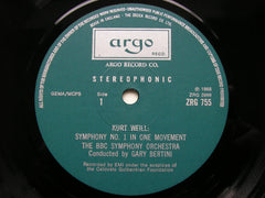 WEILL: SYMPHONIES Nos. 1 & 2     BERTINI / BBC SYMPHONY    ZRG 755