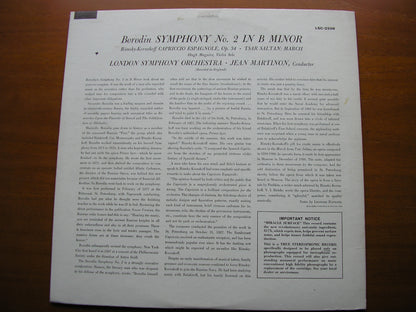 BORODIN: SYMPHONY No. 2 / RIMSKY-KORSAKOV: CAPRICCIO ESPAGNOLE   MARTINON / LONDON SYMPHONY   LSC 2298