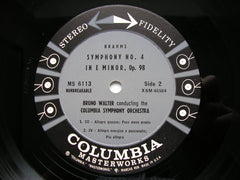 BRAHMS: SYMPHONY No. 4     WALTER / COLUMBIA SYMPHONY   MS 6113