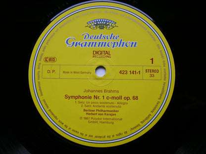 BRAHMS: THE FOUR SYMPHONIES / TRAGIC OVERTURE / HAYDN VARIATIONS    KARAJAN / BERLIN PHILHARMONIC   4LP