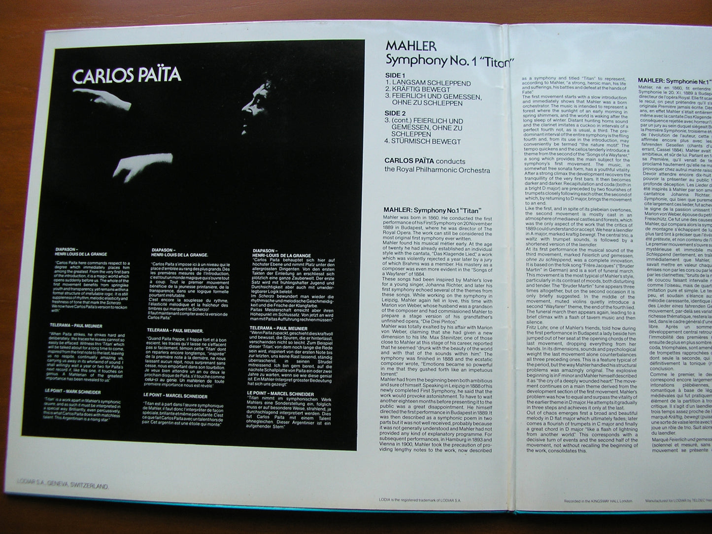 MAHLER: SYMPHONY No. 1    PAITA / ROYAL PHILHARMONIC   LOD 776