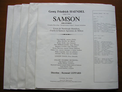 HANDEL: SAMSON    TEAR / BAKER / WATTS / LUXON / SHIRLEY-QUIRK / ENGLISH CHAMBER ORCHESTRA / RAYMOND LEPPARD    STU 71240