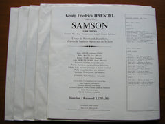 HANDEL: SAMSON    TEAR / BAKER / WATTS / LUXON / SHIRLEY-QUIRK / ENGLISH CHAMBER ORCHESTRA / RAYMOND LEPPARD    STU 71240