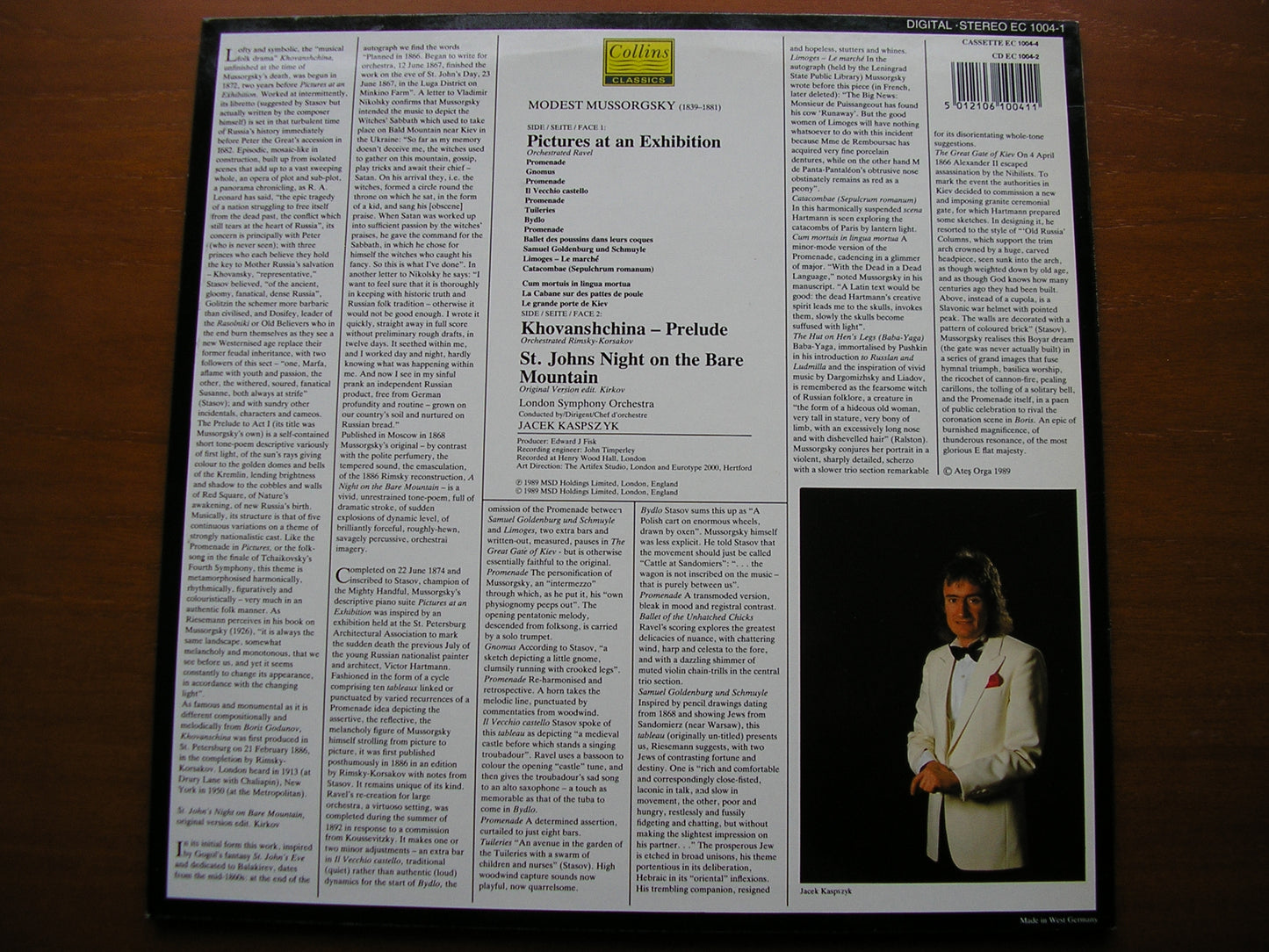 MUSSORGSKY: NIGHT ON THE BARE MOUNTAIN Original Version / PICTURES AT AN EXHIBITION    KASPSZYK / LONDON SYMPHONY    EC 1004