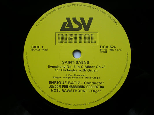 SAINT - SAENS: SYMPHONY No. 3     BATIZ / LONDON PHILHARMONIC   DCA 524