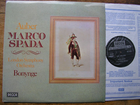 AUBER: MARCO SPADA (Complete ballet 1857) RICHARD BONYNGE / LONDON SYMPHONY ORCHESTRA SXL 6707