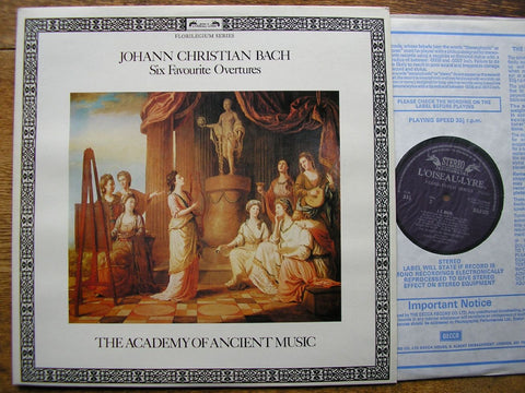 BACH, JOHANN CHRISTIAN: SIX FAVOURITE OVERTURES CHRISTOPHER HOGWOOD / ACADEMY OF ANCIENT MUSIC DSLO 525