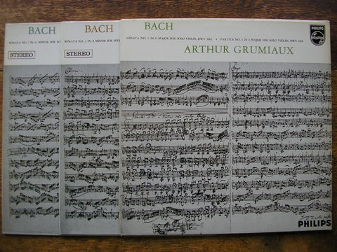 BACH: THE THREE VIOLIN SONATAS & PARTITAS BWV1001 - 1006 ARTHUR GRUMIAUX SAL 3472 / 3473 / 3474