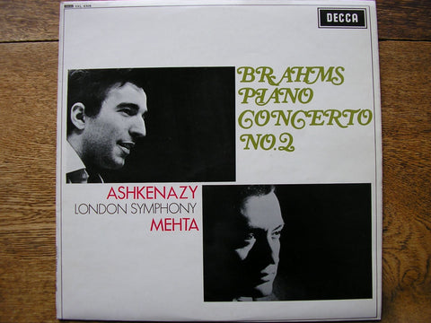 BRAHMS: PIANO CONCERTO No.2 / VLADIMIR ASHKENAZY / LSO / ZUBIN MEHTA  SXL 6309