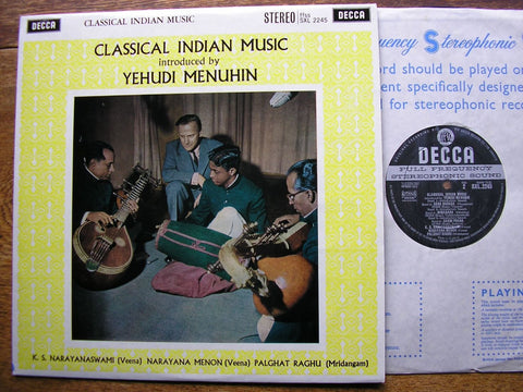 CLASSICAL INDIAN MUSIC Introduced by YEHUDI MENUHIN / SOLOISTS SXL 2245