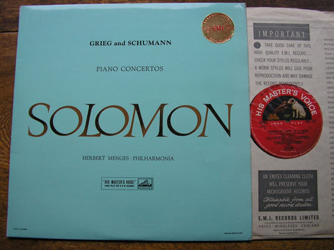 GRIEG & SCHUMANN: PIANO CONCERTOS SOLOMON / PHILHARMONIA / HERBERT MENGES ASD 272