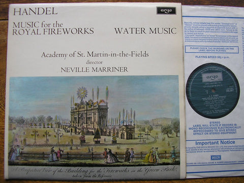 HANDEL: MUSIC FOR THE ROYAL FIREWORKS / WATER MUSIC NEVILLE MARRINER / ASMIF ZRG 697