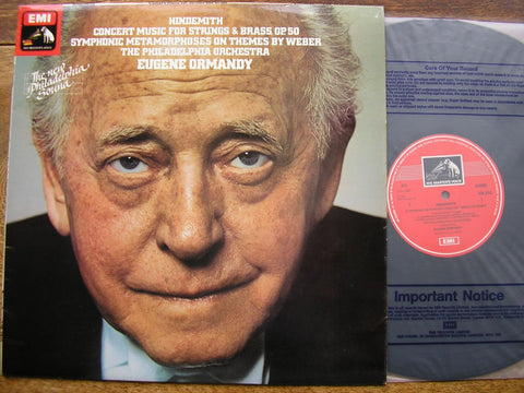HINDEMITH: CONCERT MUSIC FOR STRINGS & BRASS / SYMPHONIC METAMORPHOSIS EUGENE ORMANDY / PHILADELPHIA ASD 3743