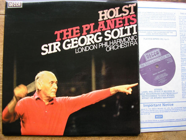 HOLST: THE PLANETS SOLTI / LONDON PHILHARMONIC SET 628 – Kingsway Hall ...