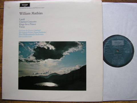 MATHIAS: CLARINET CONCERTO / LAUDI / ELEGY / VISTAS EVANS / DE PEYER / NPO / DAVID ATHERTON ZRG 882