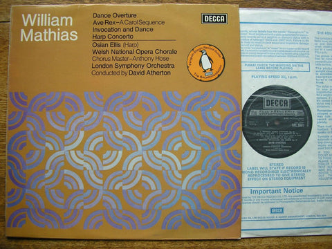 MATHIAS: DANCE OVERTURE / AVE REX / INVOCATION & DANCE / HARP CONCERTO ELLIS / LSO / ATHERTON SXL 6607