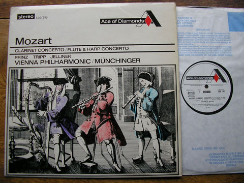 MOZART: CLARINET CONCERTO / FLUTE & HARP CONCERTO PRINZ / TRIPP / JELLINEK / VPO / MUNCHINGER SDD 155