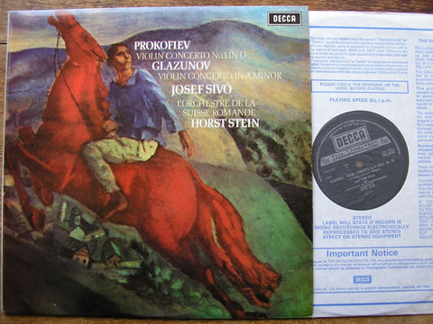 PROKOFIEV & GLAZUNOV: VIOLIN CONCERTOS JOSEF SIVO / OSR / HORST STEIN SXL 6532