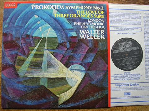 PROKOFIEV: SYMPHONY No. 2 / LOVE OF THE 3 ORANGES SUITE WALTER WELLER / LPO SXL 6945