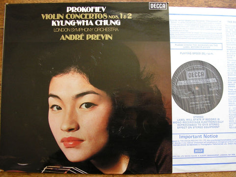 PROKOFIEV: VIOLIN CONCERTOS Nos.1 & 2 KYUNG-WHA CHUNG / LONDON SYMPHONY / ANDRE PREVIN  SXL 6773