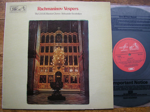 RACHMANINOV: VESPERS Op. 37 SOLOISTS / USSR RUSSIAN CHORUS / ALEXANDER SVESHNIKOV ASD 2973