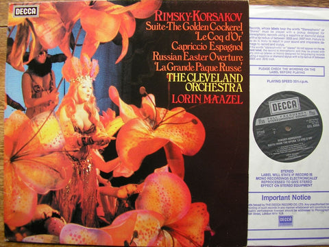RIMSKY-KORSAKOV: CAPRICCIO ESPAGNOL / RUSSIAN EASTER FESTIVAL / THE GOLDEN COCKEREL LORIN MAAZEL / CLEVELAND ORCHESTRA SXL 6966