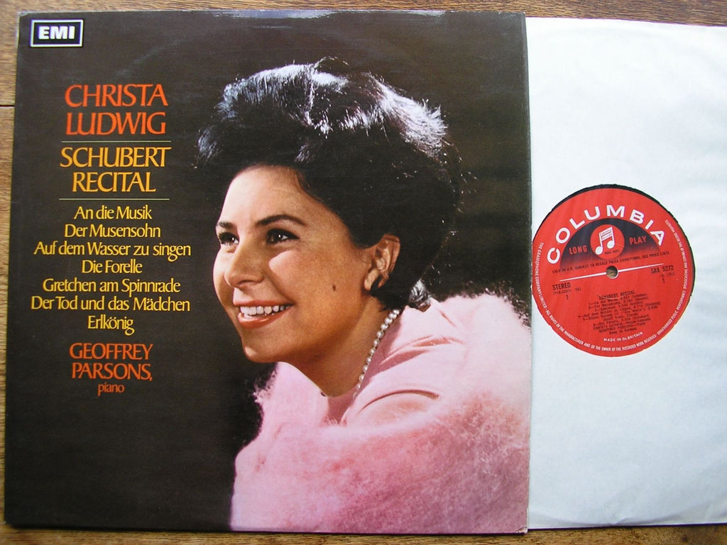 SCHUBERT: LIEDER RECITAL / CHRISTA LUDWIG / GEOFFREY PARSONS SAX 5272 ...