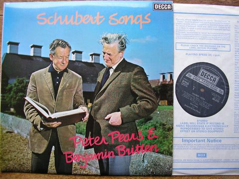 SCHUBERT: SONG RECITAL BY PETER PEARS & BENJAMIN BRITTEN SXL 6722