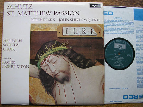 SCHUTZ: SAINT MATTHEW PASSION SOLOISTS / HEINRICH SCHUTZ CHOIR / ROGER NORRINGTON ZRG 689