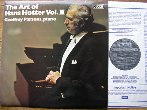 THE ART OF HANS HOTTER Volume 2: LIEDER BY LOEWE / BRAHMS / STRAUSS / WOLF HOTTER / PARSONS SXL 6738