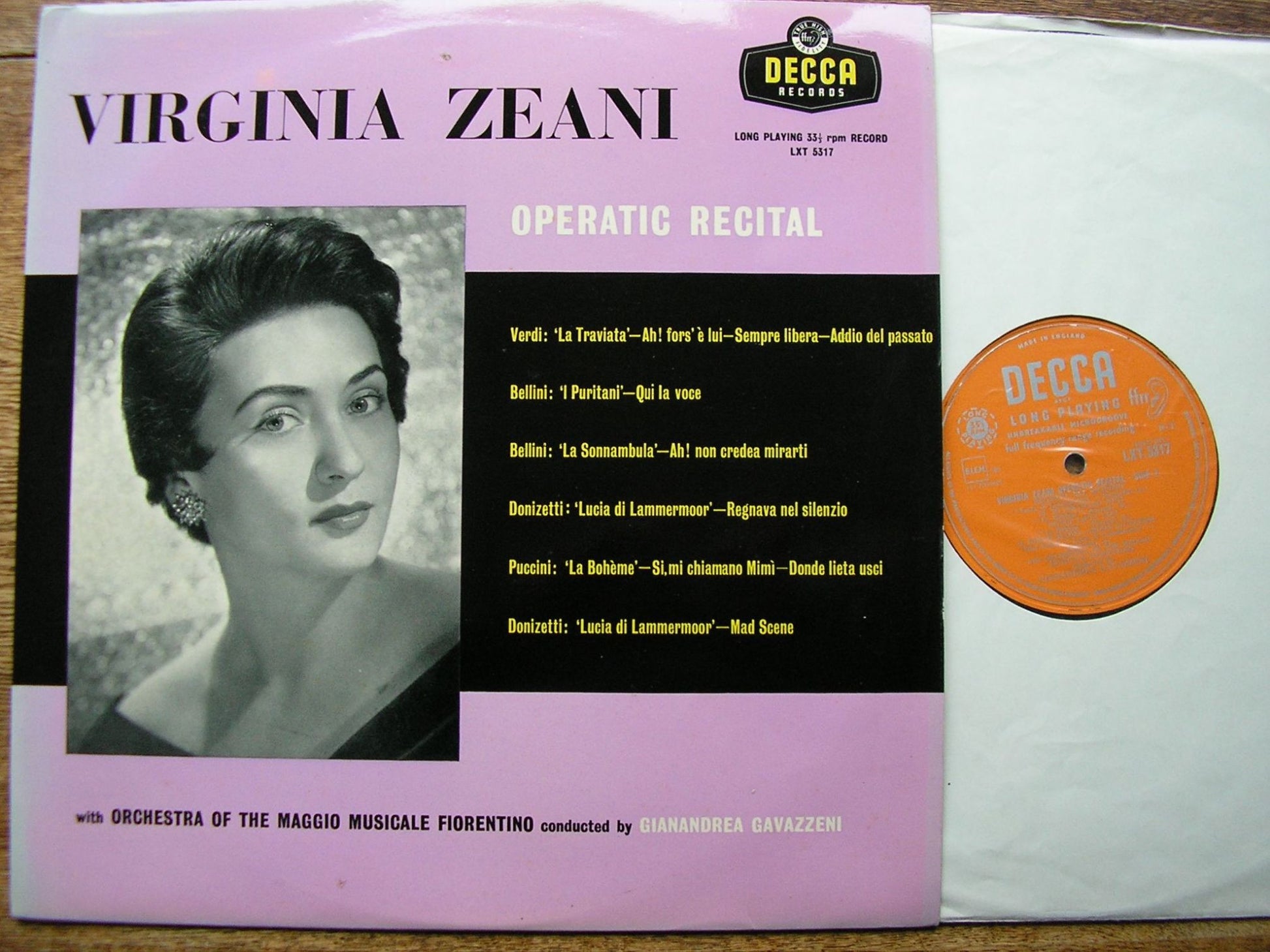 decca, 5317, 1957, orange, silver,